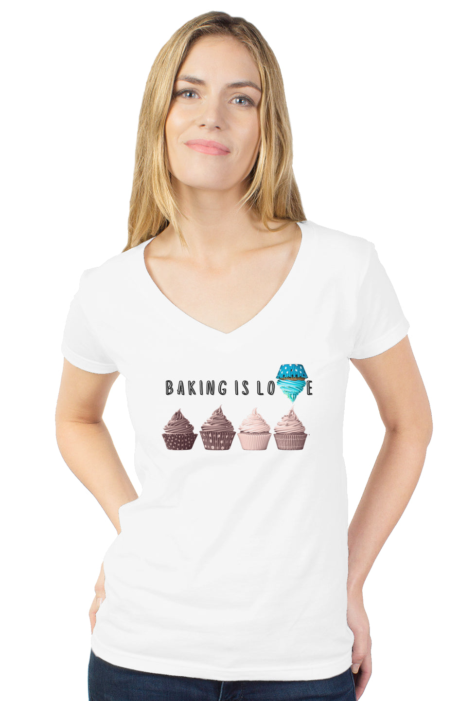 FOR THE BAKER YOU LOVE!  womens tultex v neck